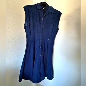Diesel button up blue dress
